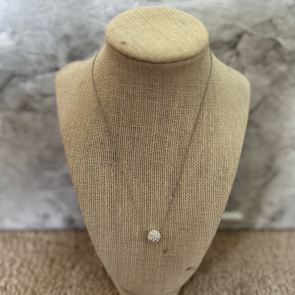 Touchstone Crystal Silver Necklace with Sparkling Pendant